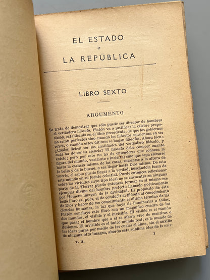 Libro de: El Estado o la República, Platón - Garnier Hermanos, ca. 1900