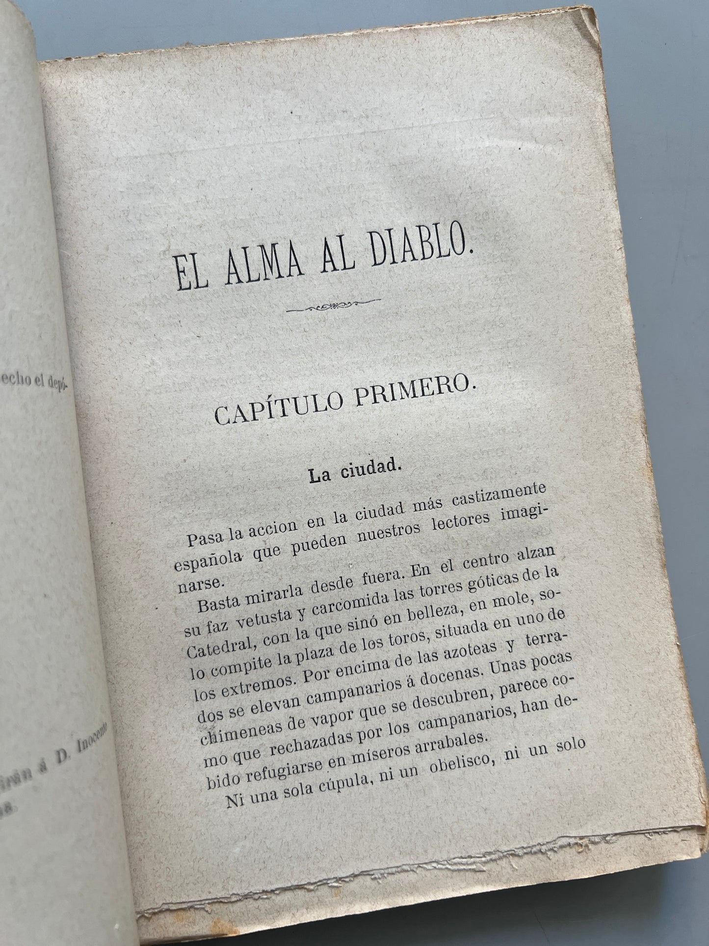 Libro de: El alma al diablo - A. Z (Valentí Almirall) - Librería Española de I. López Bernagosi, 1878