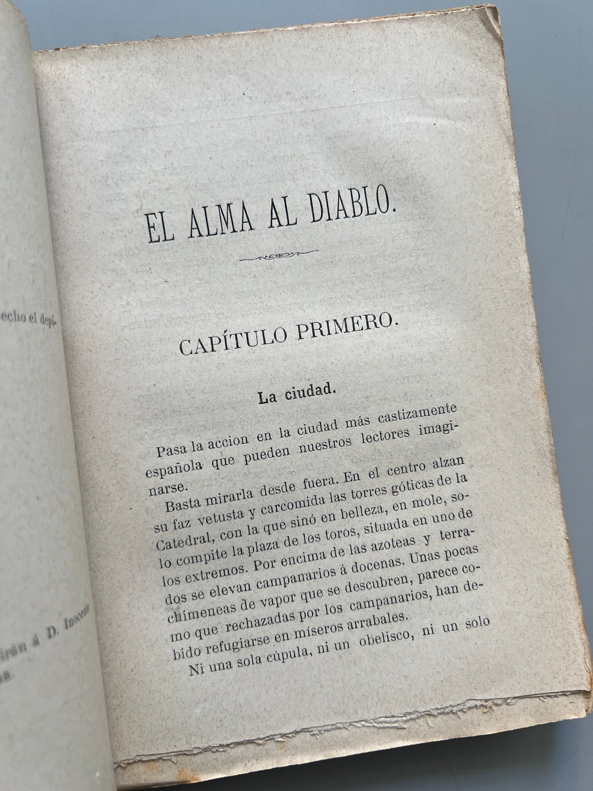 Libro de: El alma al diablo - A. Z (Valentí Almirall) - Librería Española de I. López Bernagosi, 1878