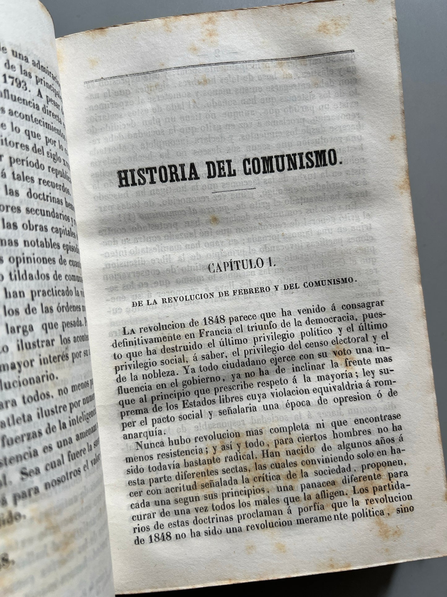Libro de: Historia del Comunismo, Alfredo Sudre - Imprenta del Diario de Barcelona, 1860