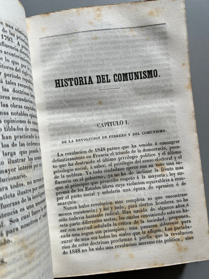 Libro de: Historia del Comunismo, Alfredo Sudre - Imprenta del Diario de Barcelona, 1860