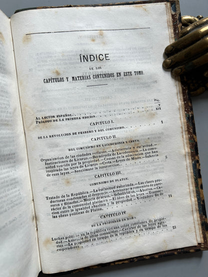 Libro de: Historia del Comunismo, Alfredo Sudre - Imprenta del Diario de Barcelona, 1860