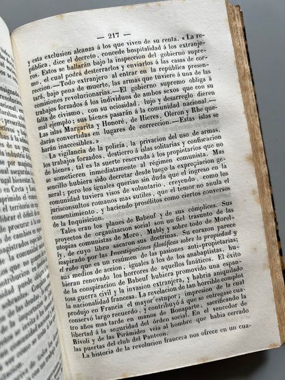 Libro de: Historia del Comunismo, Alfredo Sudre - Imprenta del Diario de Barcelona, 1860