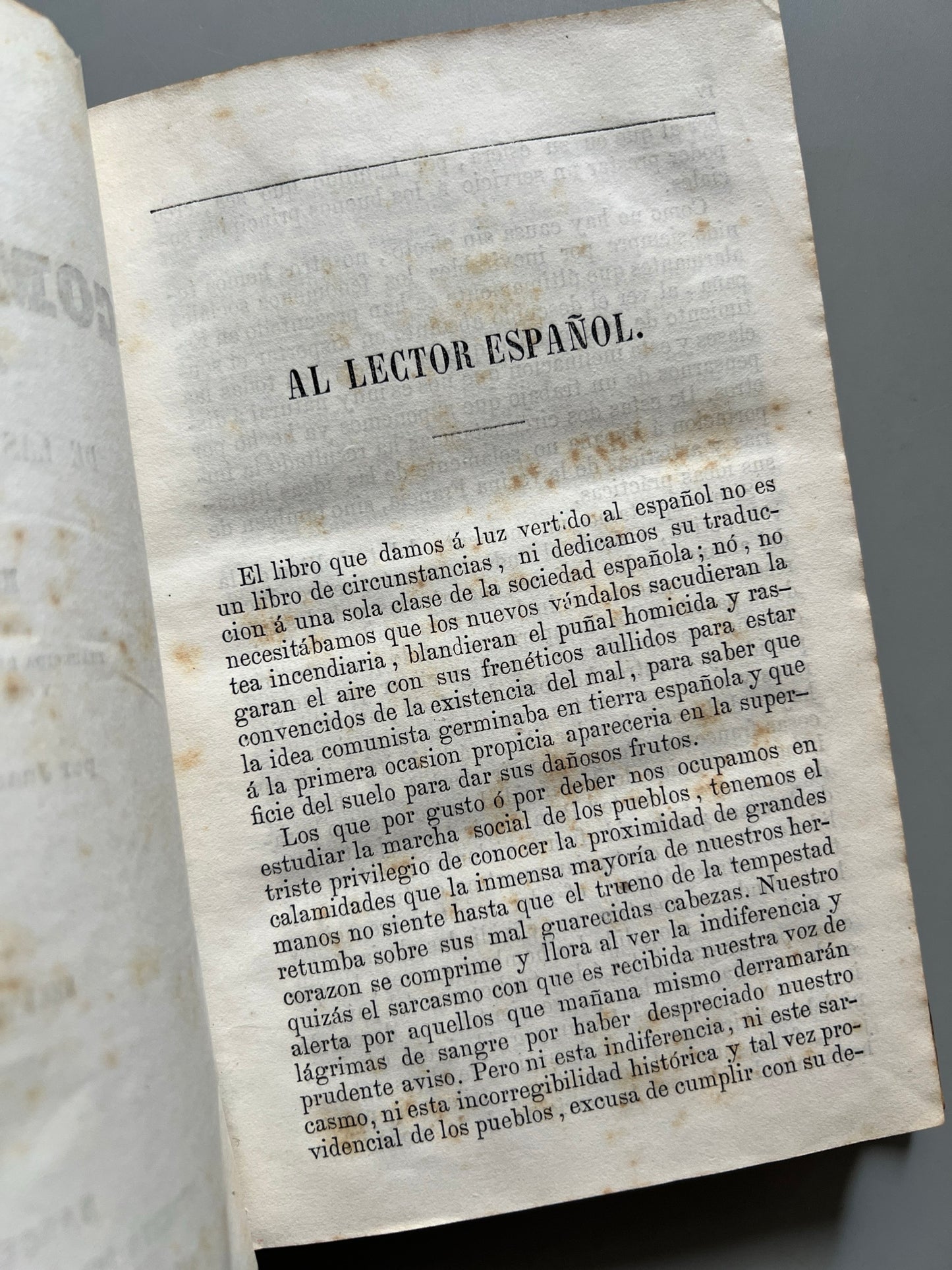 Libro de: Historia del Comunismo, Alfredo Sudre - Imprenta del Diario de Barcelona, 1860