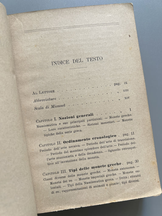 Libro de: Monete Greche, Solone Ambrosoli - Ulrico Hoepli, 1899