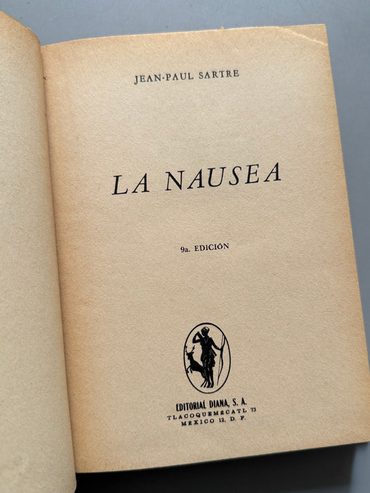 Libro de: La nausea, Jean-Paul Sartre - Editorial Diana, 1962