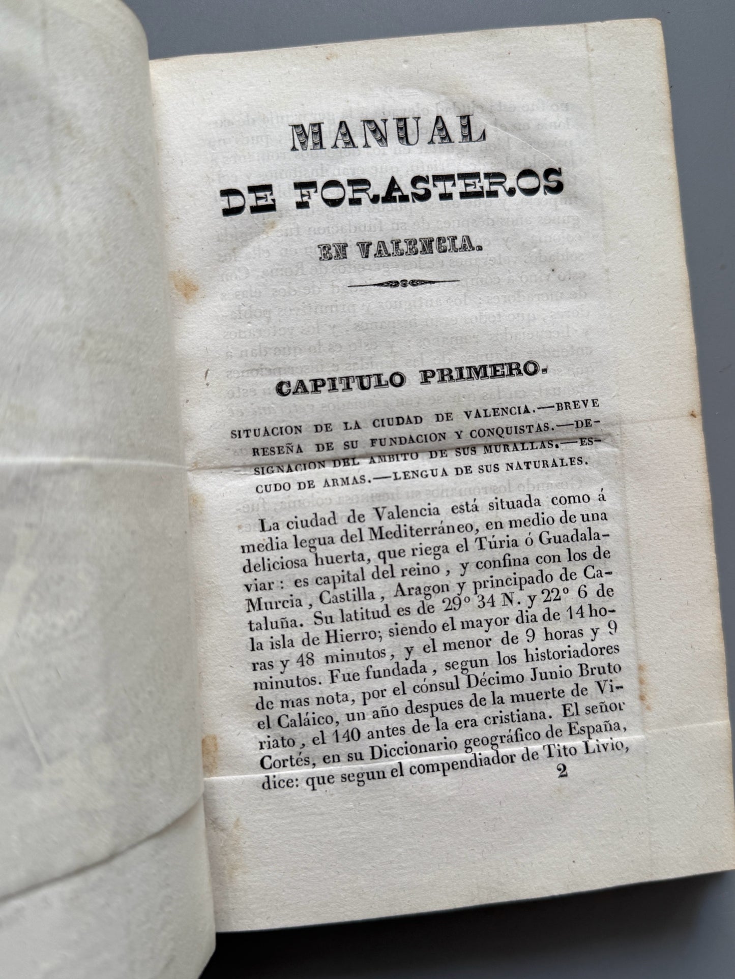 Libro de: Manual de forasteros en Valencia, J. G. - Libreria de Julian Mariana, 1841