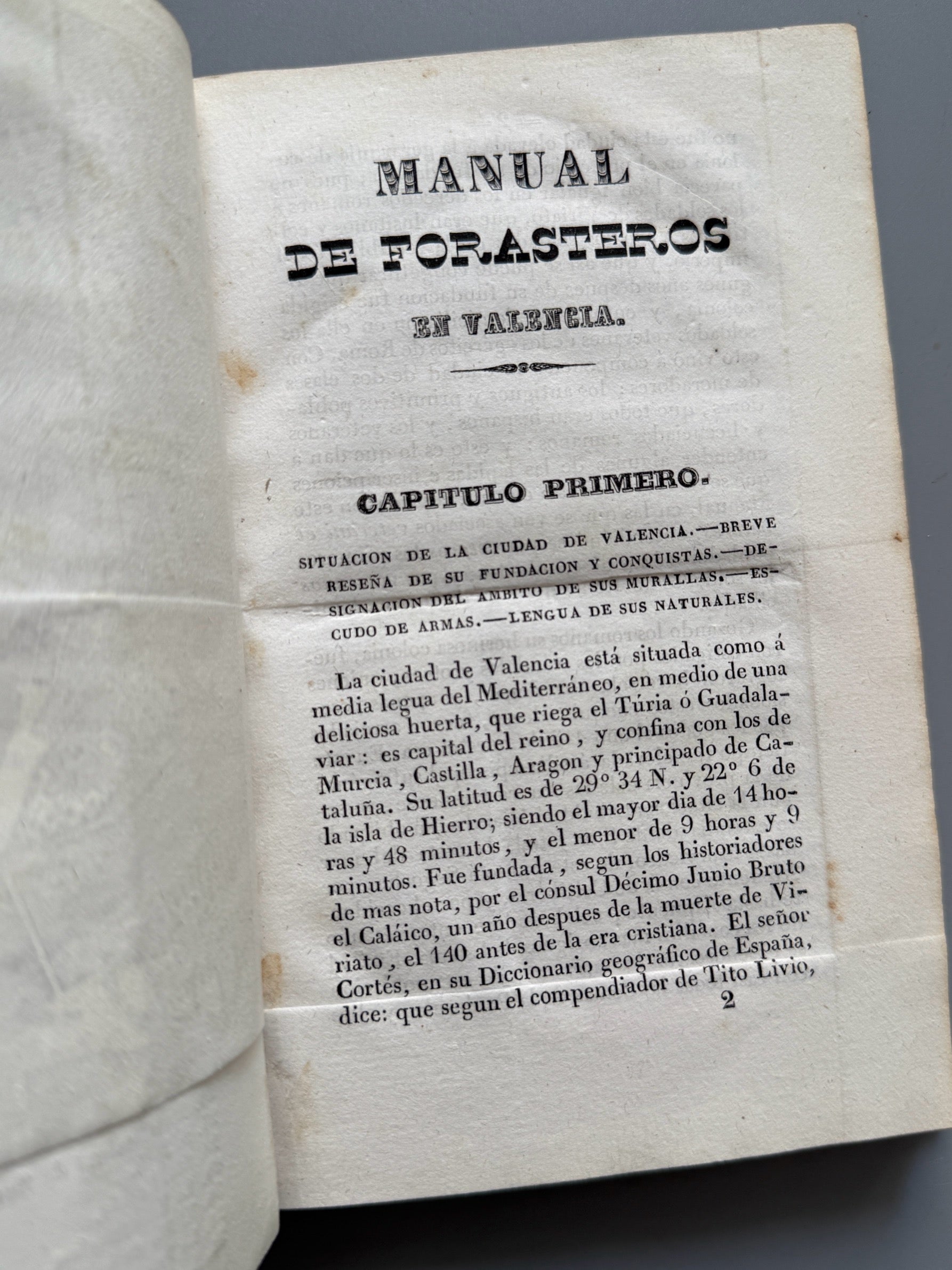Libro de: Manual de forasteros en Valencia, J. G. - Libreria de Julian Mariana, 1841