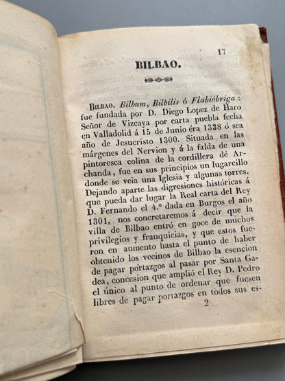 Libro de: Guia de Bilbao y conductor del viagero en Vizcaya - Imprenta de Adolfo Depont, 1846