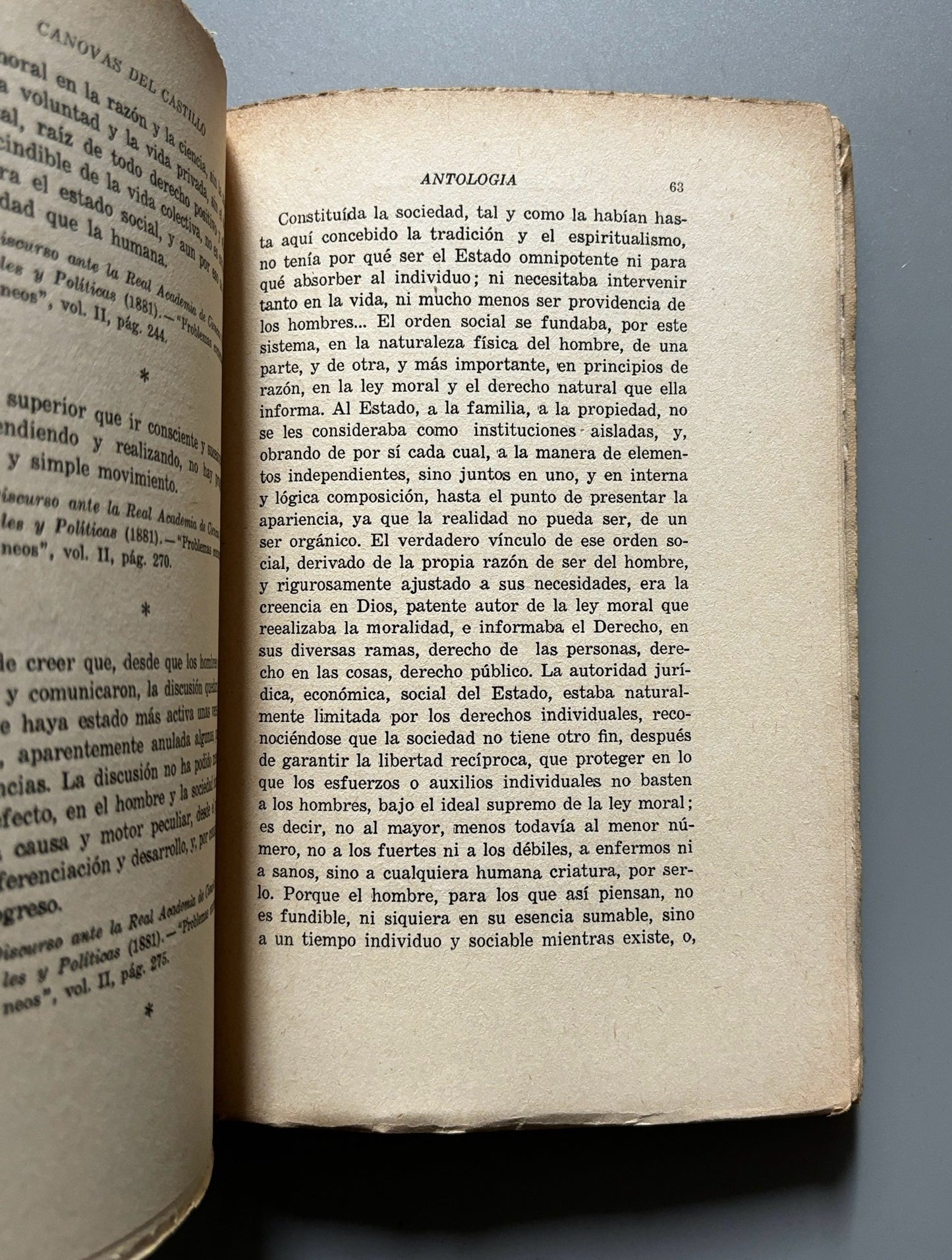 Libro de: Cánovas del Castillo. Antología, selección de Juan B. Solervicens - Espasa-Calpe S.A., 1941