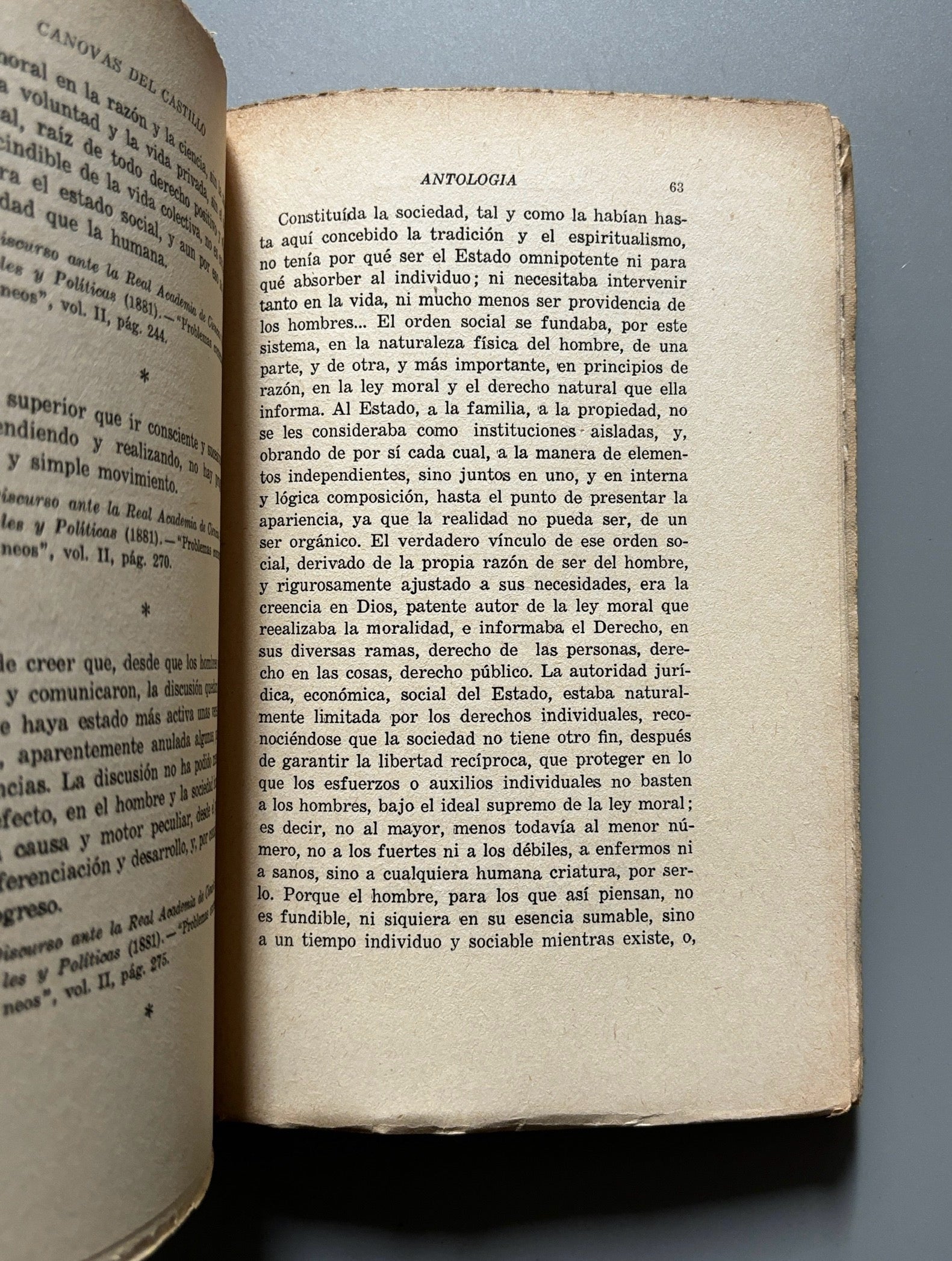 Libro de: Cánovas del Castillo. Antología, selección de Juan B. Solervicens - Espasa-Calpe S.A., 1941