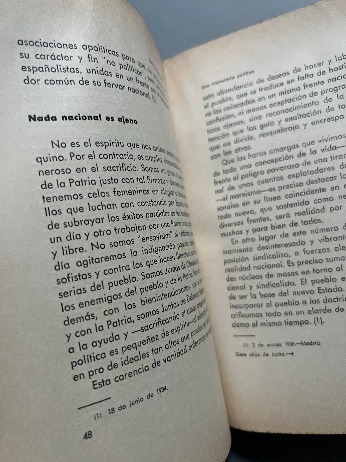 Libro de: Siete años de lucha. Una trayectoria política, Javier M. de Bedoya - Valladolid, 1939