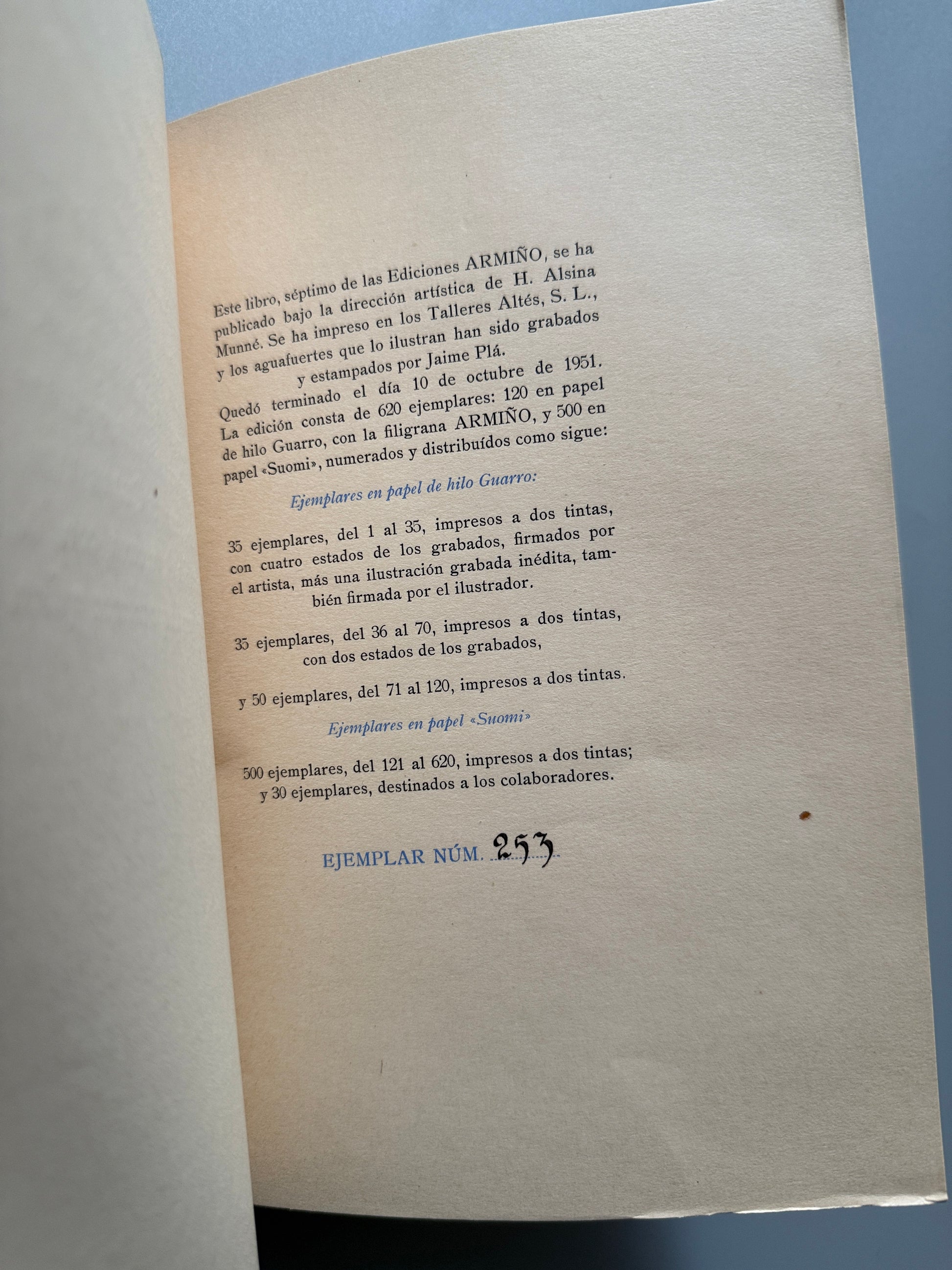 Libro de: Los Tres Maridos Burlados, Tirso De Molina (numerado, nº253) - Editorial Gustavo Gili, 1951