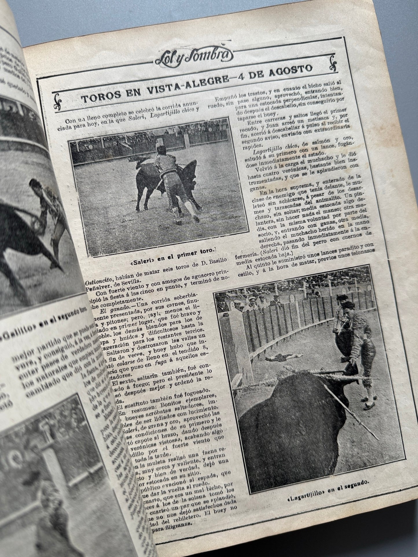 Libro de: Sol y sombra, semanario taurino ilustrado (encuadernado) - Madrid, julio 1912 - abril 1913