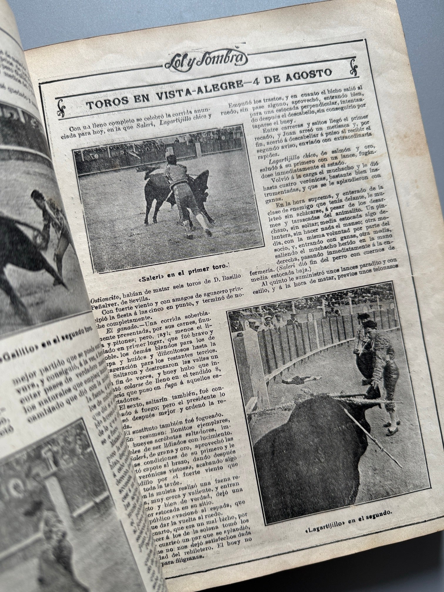 Libro de: Sol y sombra, semanario taurino ilustrado (encuadernado) - Madrid, julio 1912 - abril 1913