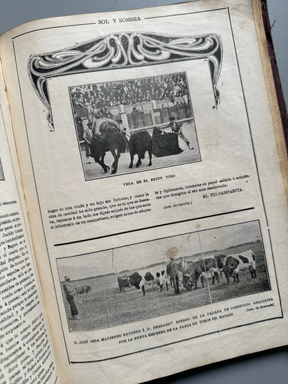 Libro de: Sol y sombra, semanario taurino ilustrado (encuadernado) - Madrid, julio 1912 - abril 1913