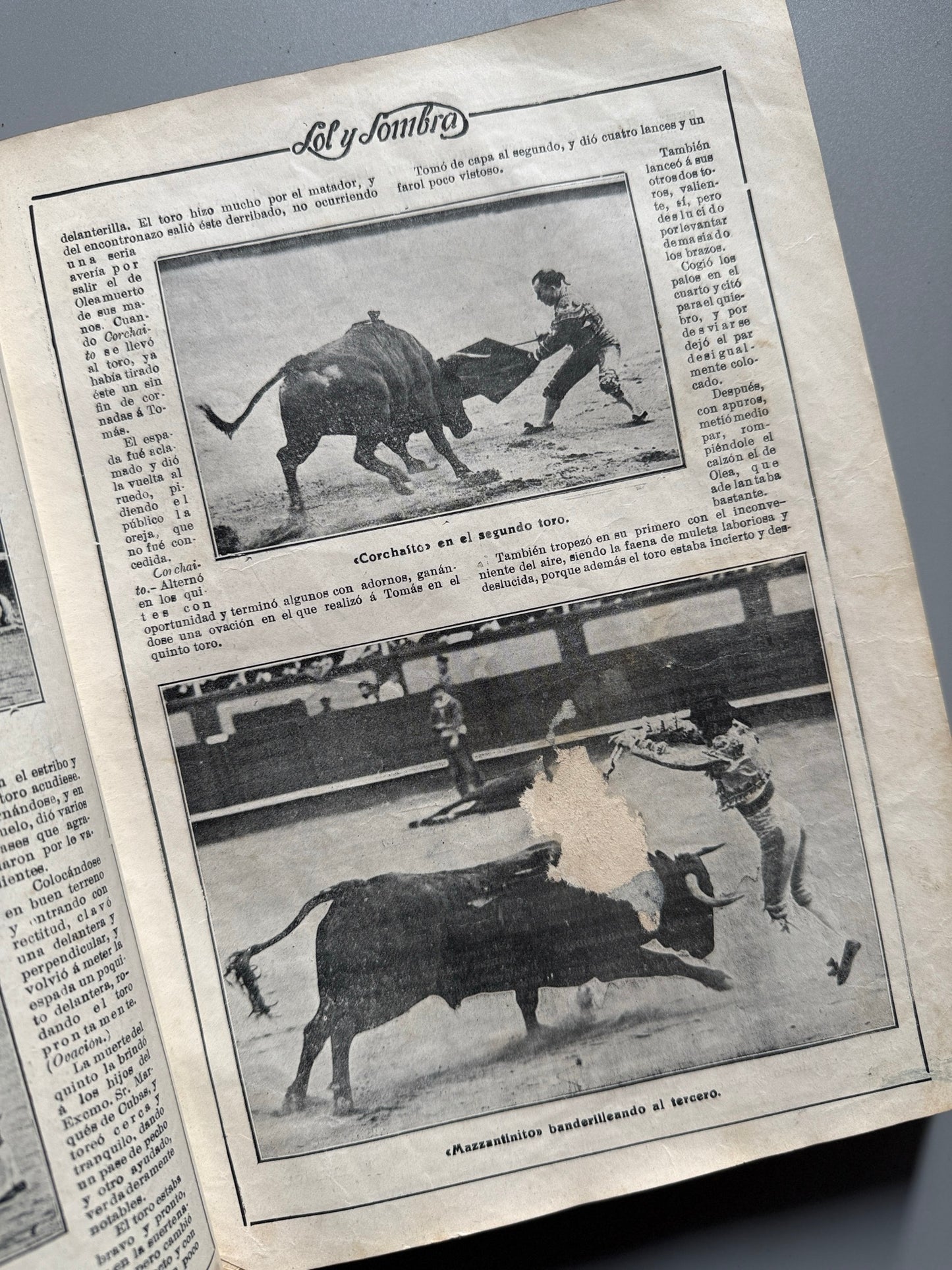 Libro de: Sol y sombra, semanario taurino ilustrado (encuadernado) - Madrid, julio 1912 - abril 1913