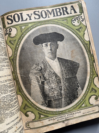 Libro de: Sol y sombra, semanario taurino ilustrado (encuadernado) - Madrid, julio 1912 - abril 1913