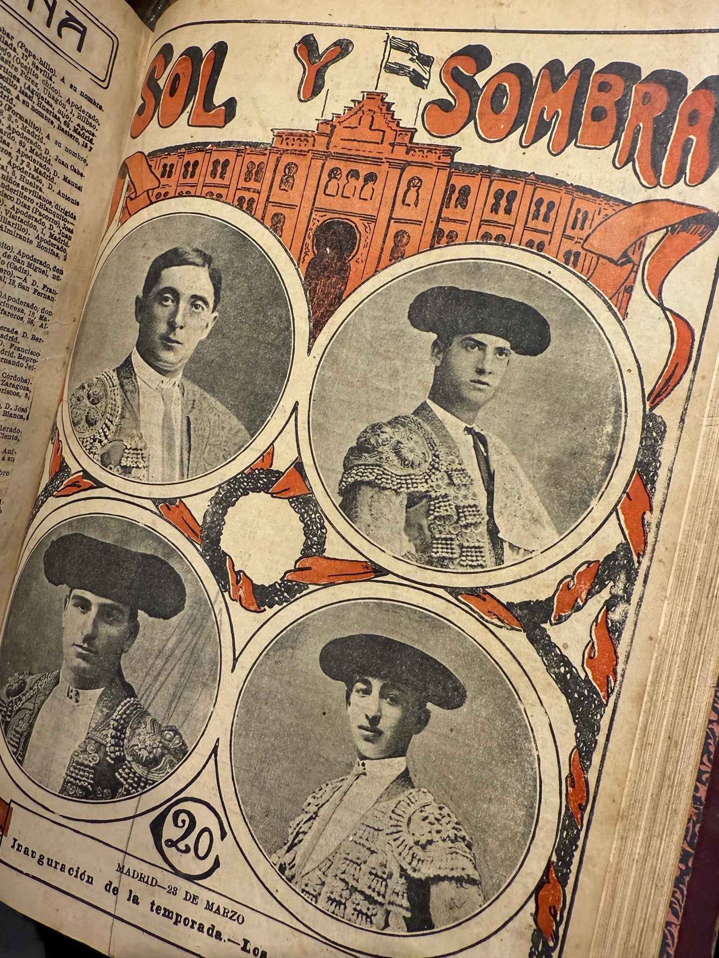 Libro de: Sol y sombra, semanario taurino ilustrado (encuadernado) - Madrid, julio 1912 - abril 1913