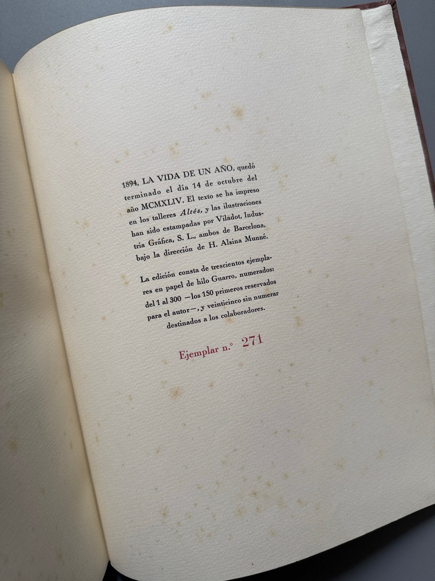 Libro de: 1894 la vida de un año, Agustín de Figueroa nº271 (il. E. Grau Sala) - Editorial Gustavo Gili, 1944