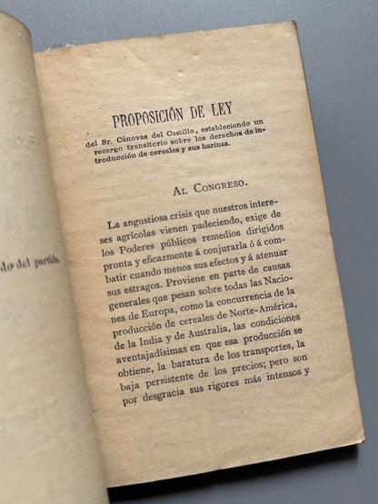 Libro de: Discurso en defensa de la producción nacional, Antonio Cánovas del Castillo - 1884