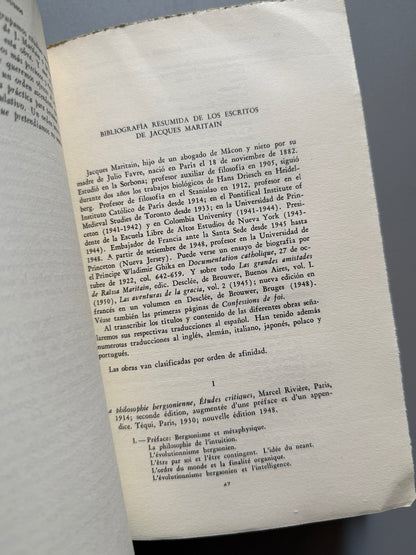 Libro de: Jacques Maritain, su obra filosófica, Varios - Ediciones Desclée de Brouwer, ca. 1955