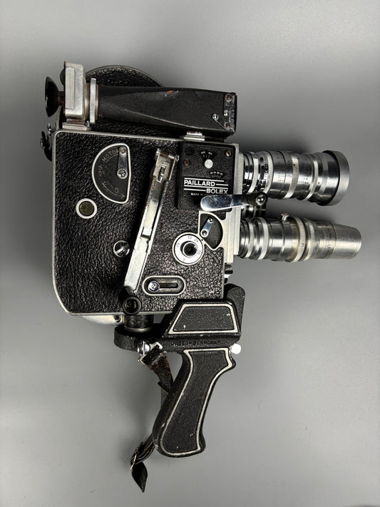 Cámara de Cine Bolex Paillard H-16 16mm (c. 1940) con Dos Objetivos – Elgeet 13mm + Kodak Anastigmat 63mm