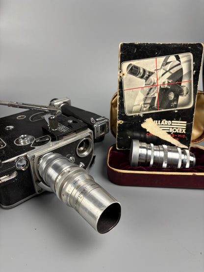Cámara de Cine Bolex Paillard H-16 16mm (c. 1940) con Dos Objetivos – Elgeet 13mm + Kodak Anastigmat 63mm