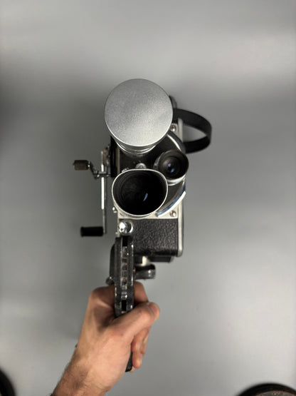 Cámara de Cine Bolex Paillard H-16 16mm (c. 1940) con Dos Objetivos – Elgeet 13mm + Kodak Anastigmat 63mm