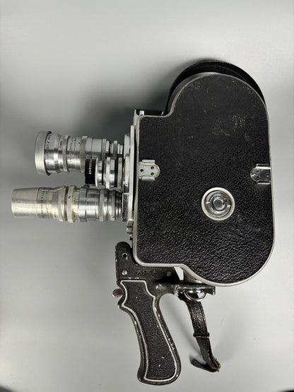 Cámara de Cine Bolex Paillard H-16 16mm (c. 1940) con Dos Objetivos – Elgeet 13mm + Kodak Anastigmat 63mm