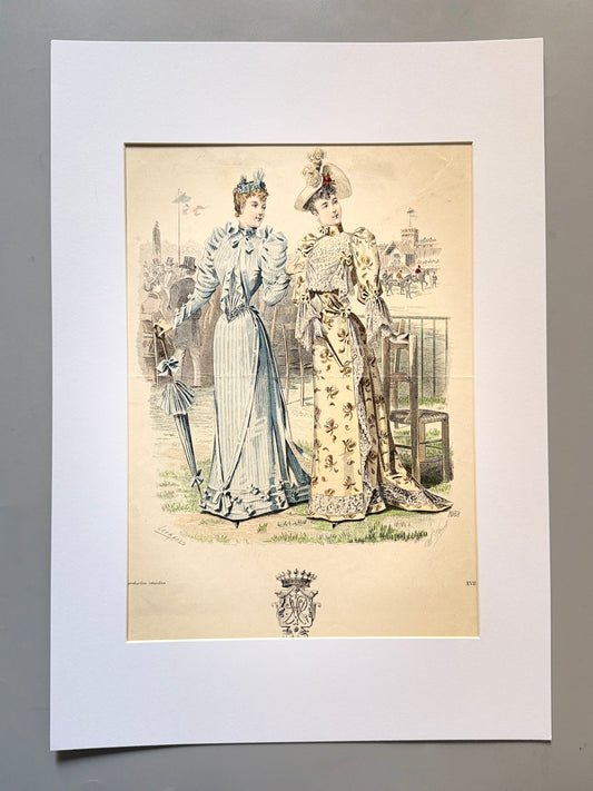 Grabado de moda - Le Salon de la Mode, ca. 1890