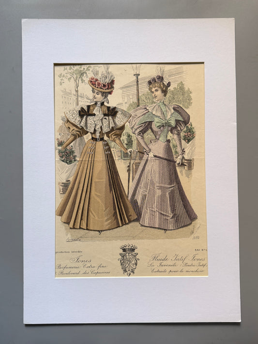 Grabado de moda - Le Salon de la Mode, ca. 1890