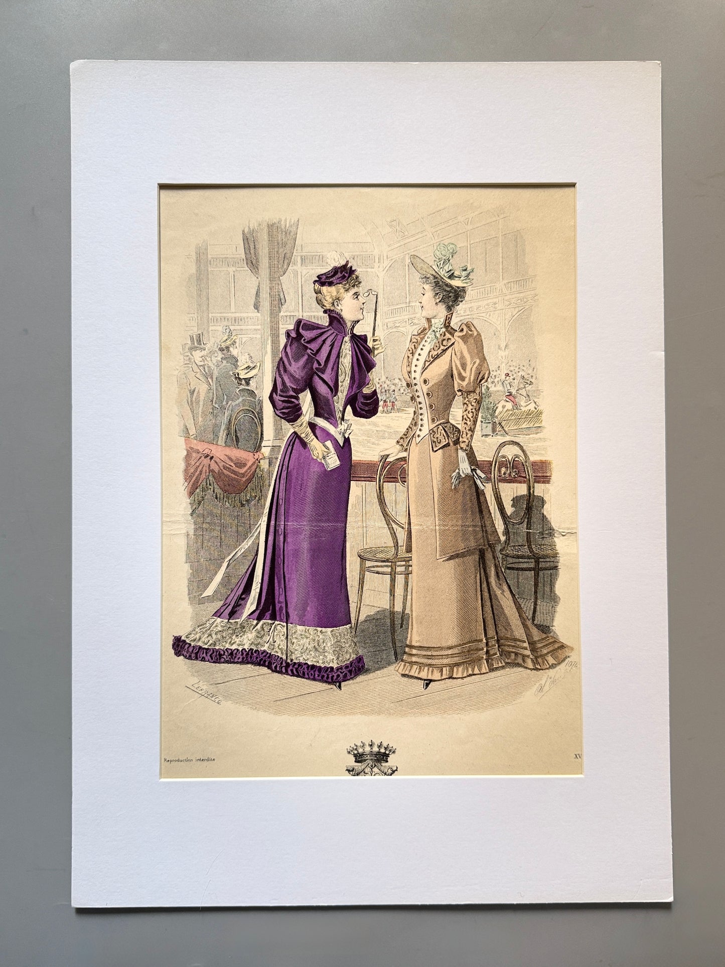 Grabado de moda - Le Salon de la Mode, ca. 1890
