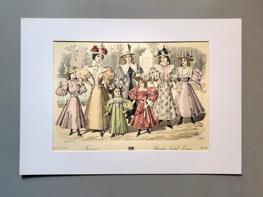 Grabado de moda - Le Salon de la Mode, ca. 1890