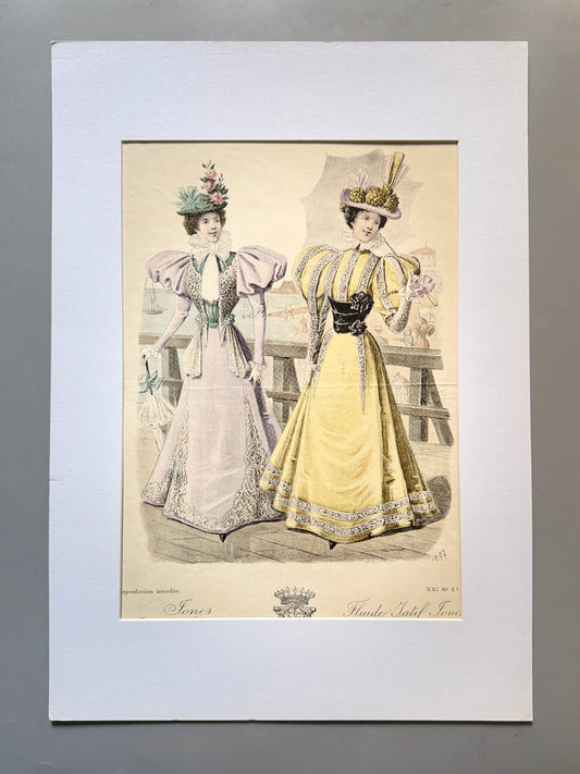 Grabado de moda - Le Salon de la Mode, ca. 1890