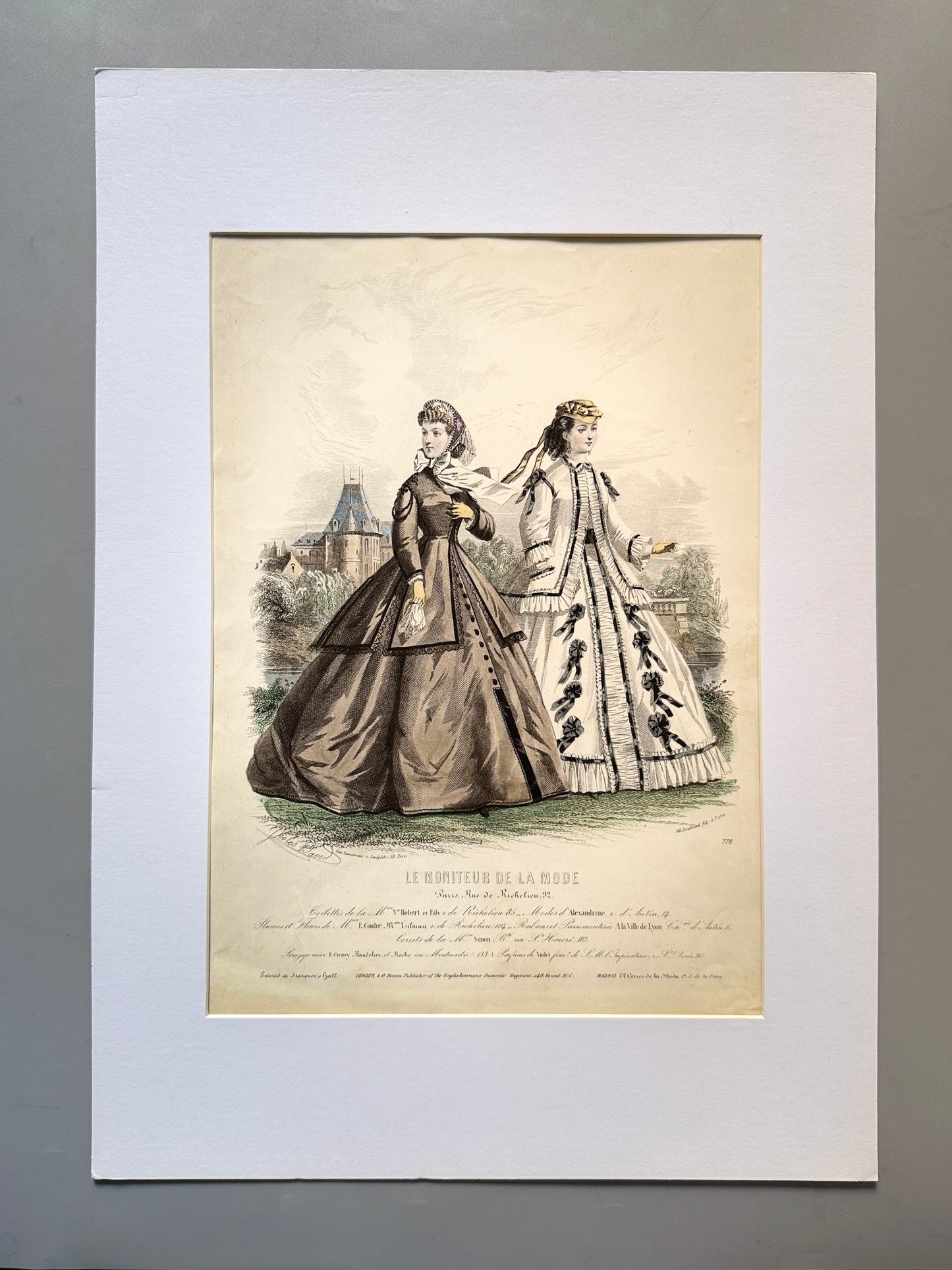 Grabado de moda - Le Moniteur de la Mode, ca. 1865
