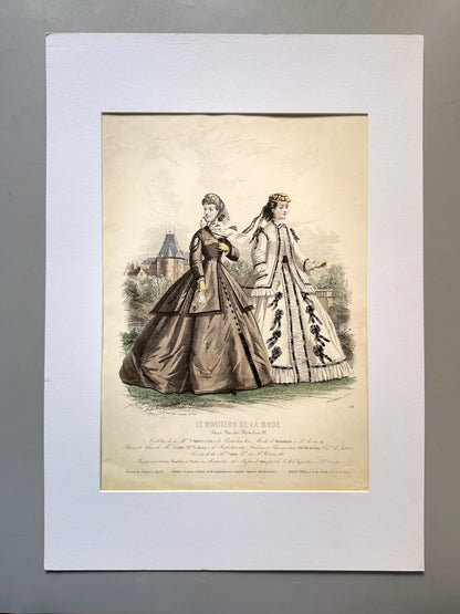 Grabado de moda - Le Moniteur de la Mode, ca. 1865