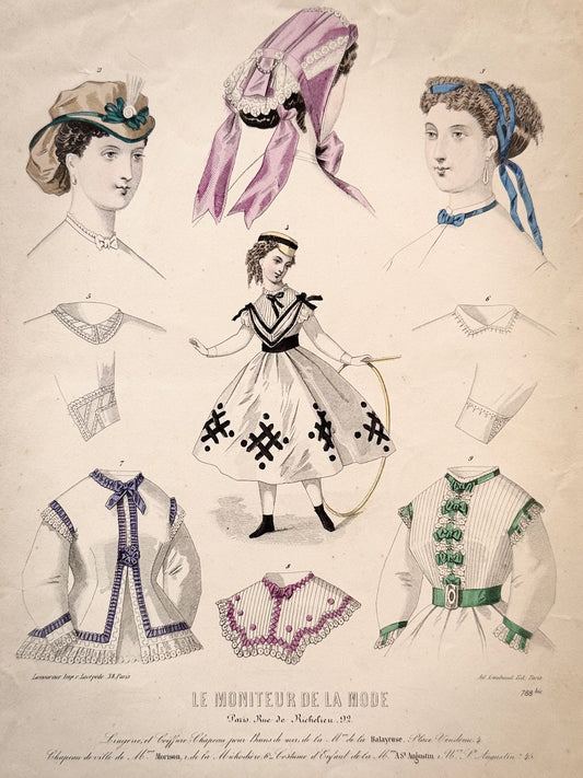 Grabado de moda - Le Moniteur de la Mode, ca. 1865