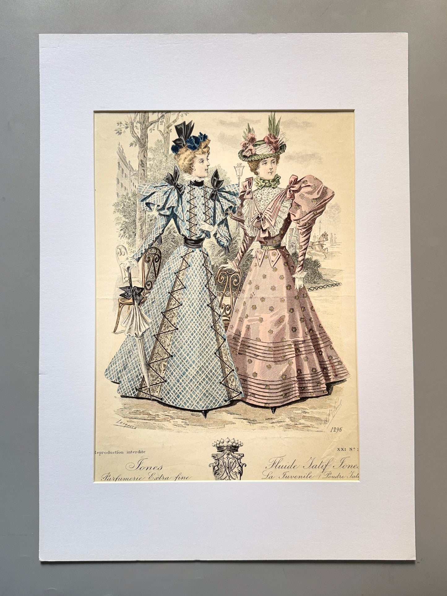 Grabado de moda - Le Salon de la Mode, ca. 1890