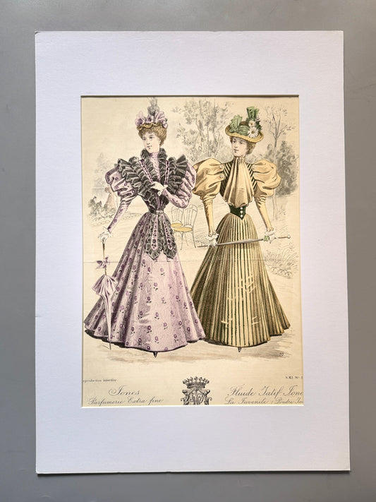 Grabado de moda - Le Salon de la Mode, ca. 1890