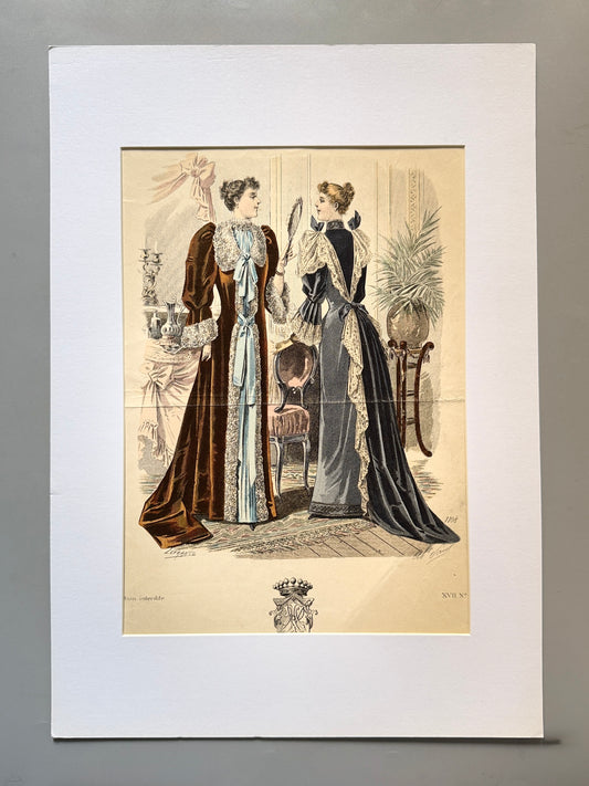 Grabado de moda - Le Salon de la Mode, ca. 1890