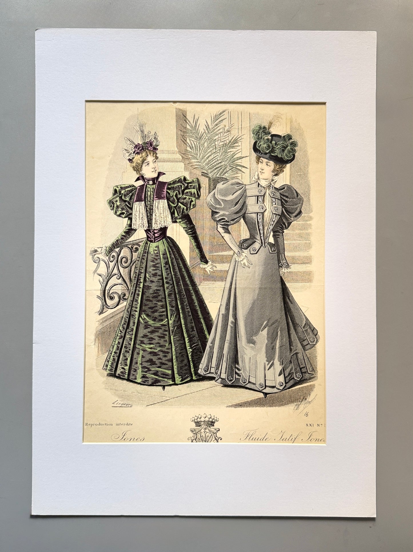 Grabado de moda - Le Salon de la Mode, ca. 1890