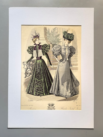 Grabado de moda - Le Salon de la Mode, ca. 1890