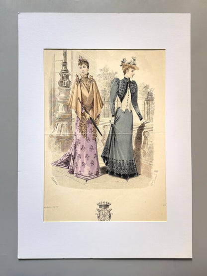 Grabado de moda - Le Salon de la Mode, ca. 1890