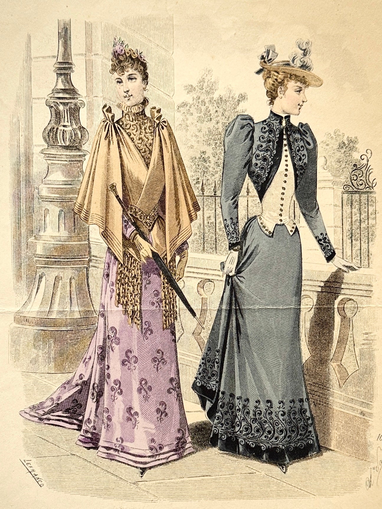 Grabado de moda - Le Salon de la Mode, ca. 1890