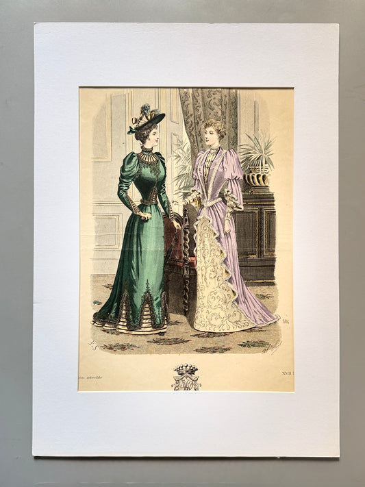 Grabado de moda - Le Salon de la Mode, ca. 1890