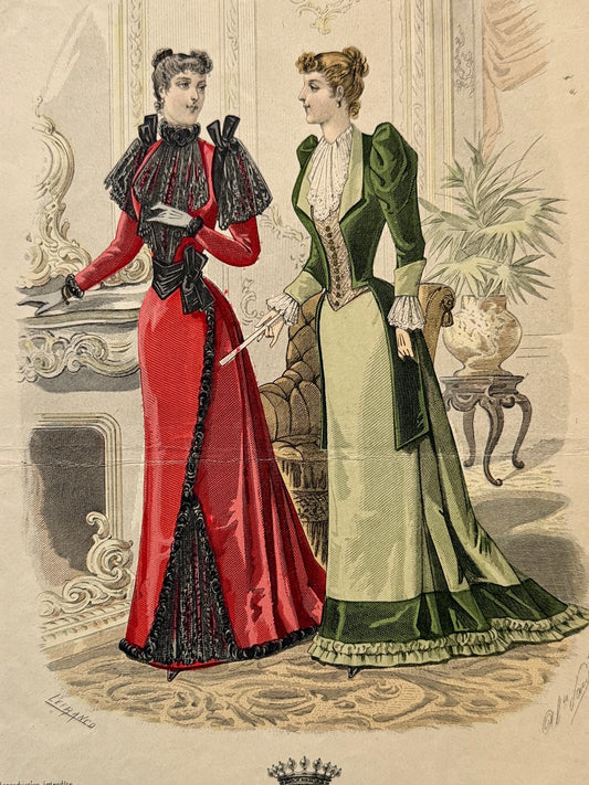 Grabado de moda - Le Salon de la Mode, ca. 1890