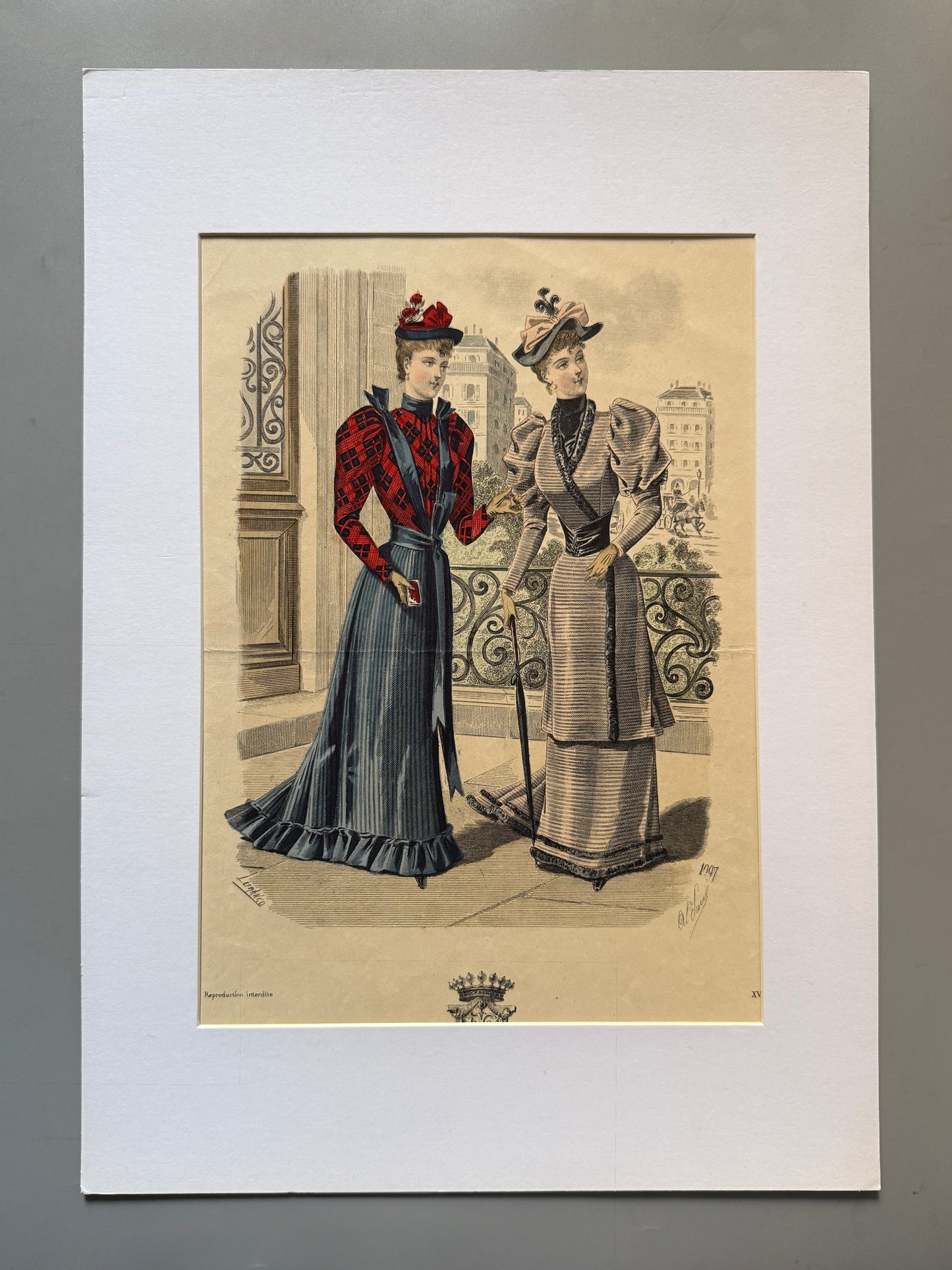 Grabado de moda - Le Salon de la Mode, ca. 1890
