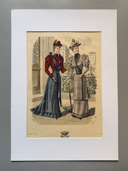 Grabado de moda - Le Salon de la Mode, ca. 1890
