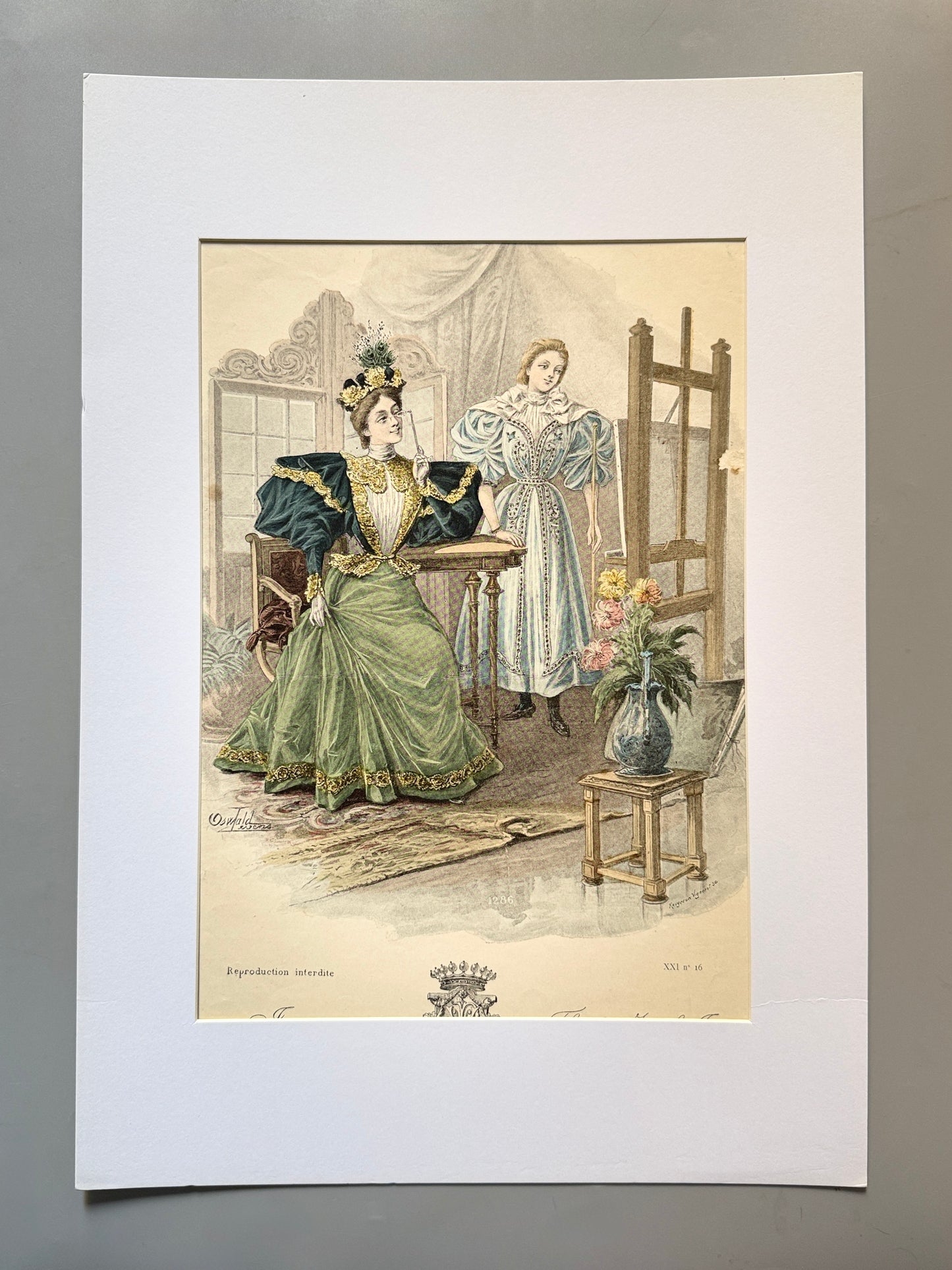 Grabado de moda - Le Salon de la Mode, ca. 1890